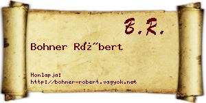 Bohner Róbert névjegykártya